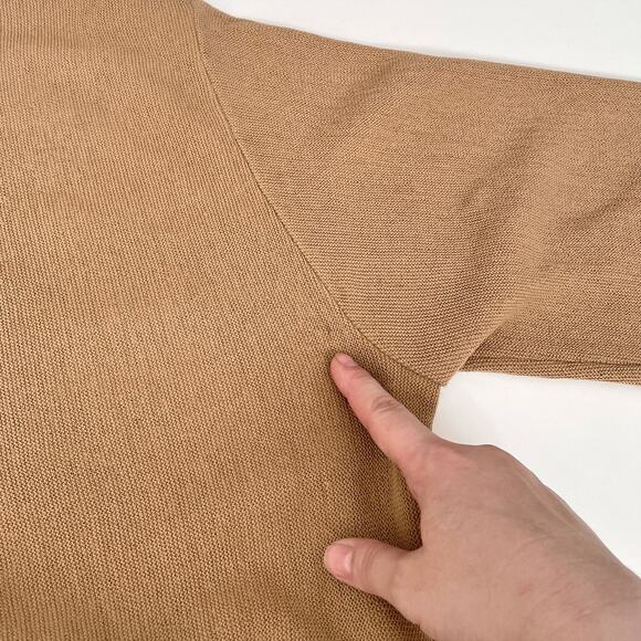 90s Lacoste Camel Cropped Cardigan Preppy Collegiate Oldmoney Minimalist Tan - Picture 10 of 12